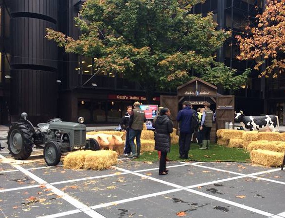 City of London; Vintage Tractor being used to promote high quality local produce