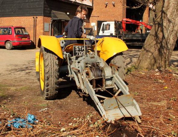 Vintage 5 ton winch being used for film work